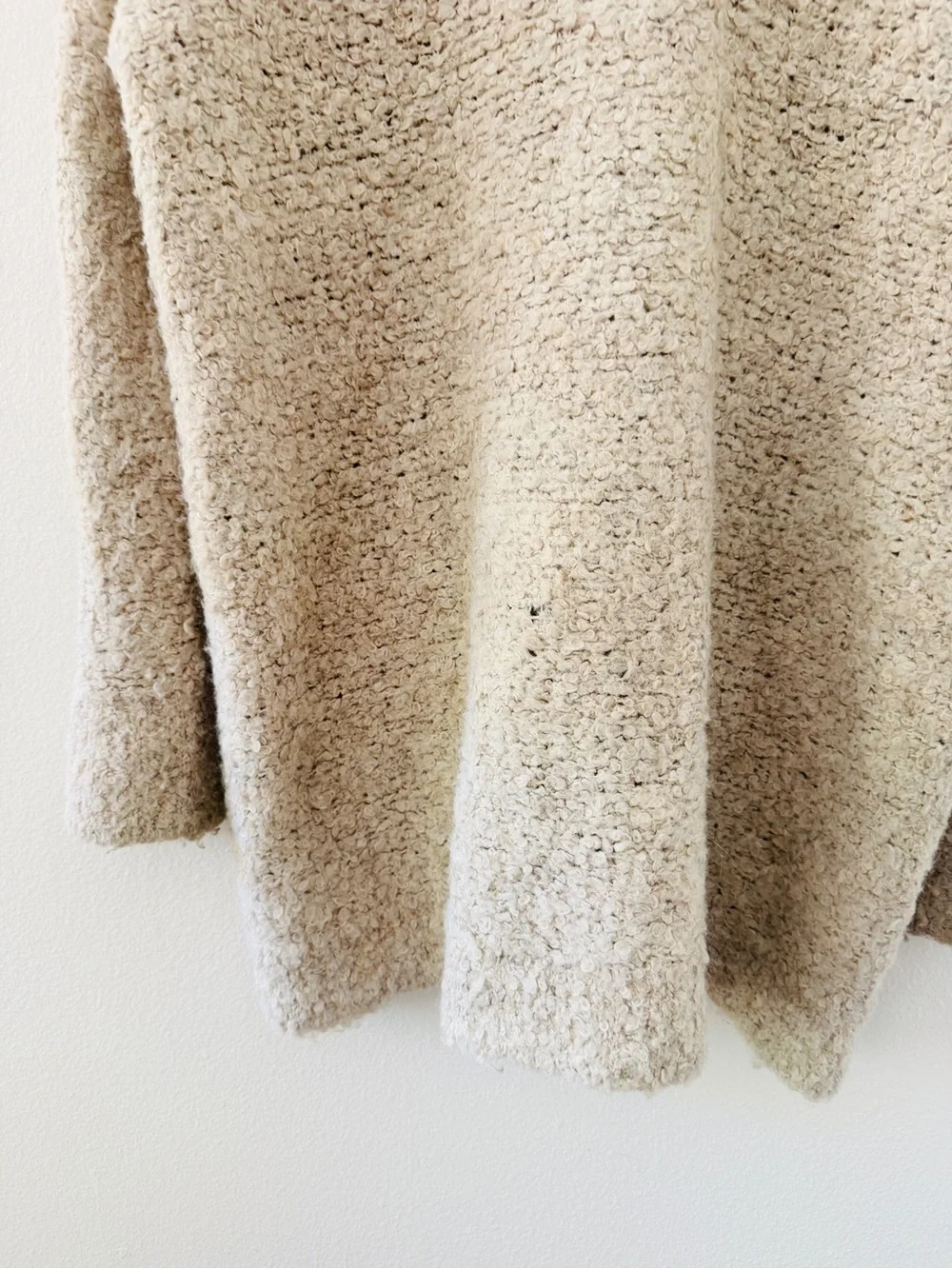 Free People Boucle Slouch Cardi in Oatmeal